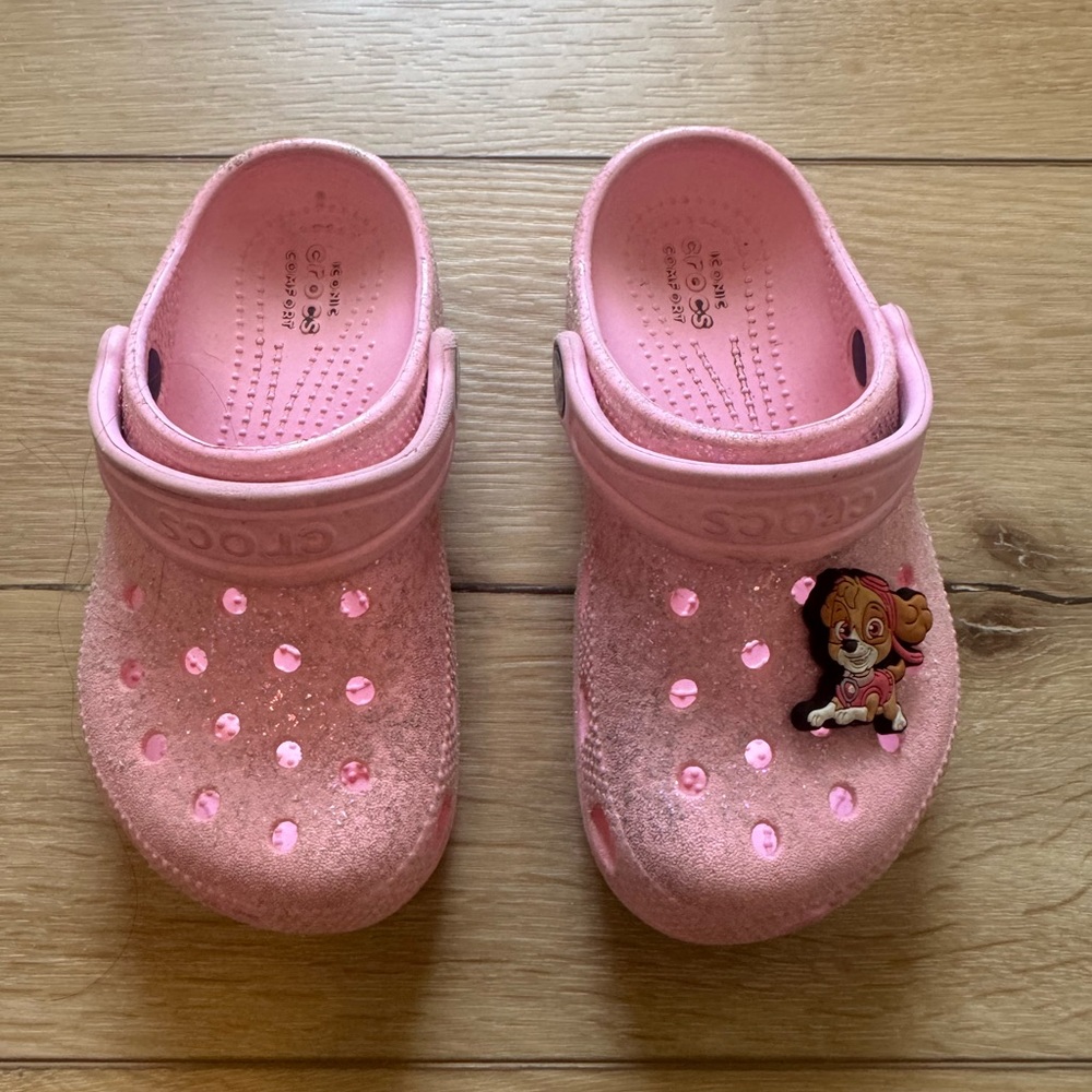 CROCS Light Pink Clogs with Paw Patrol Accent